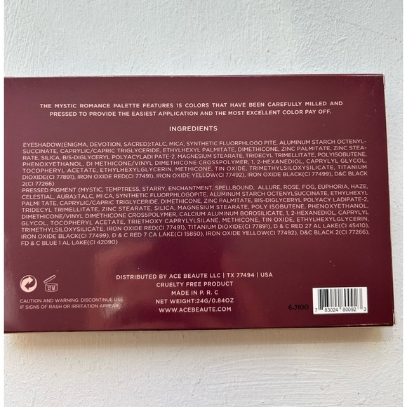 Ace Beaute Mystic Romance Eyeshadow Palette 15 colors NEW IN PACKAGE - Picture 2 of 4